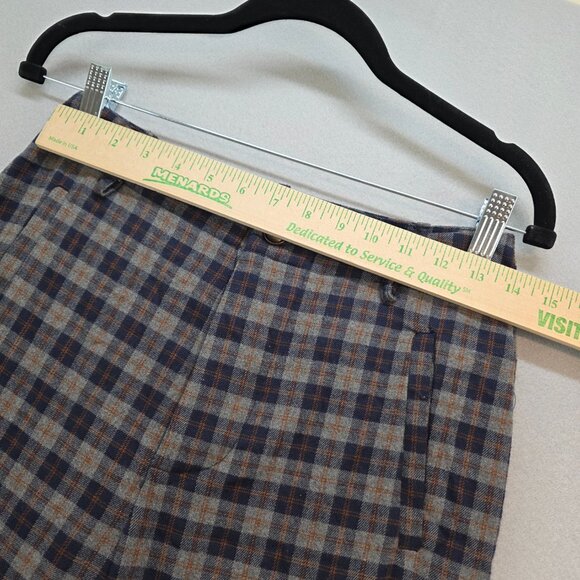 Anthropologie DRA Plaid Trouser Pants Straight Leg Crop 27" Length Academia XS - Picture 7 of 11